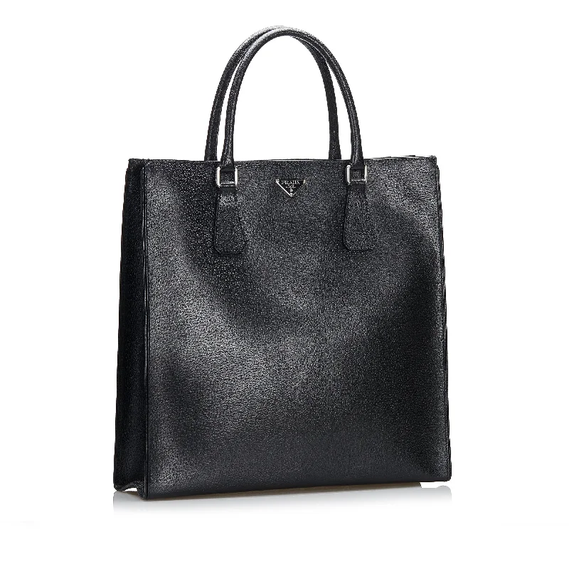 Ladies Prada Re - Edizione 2005 bags with a star - shaped charm for a playful touchPrada Cinghiale Shopping Tote Bag Black