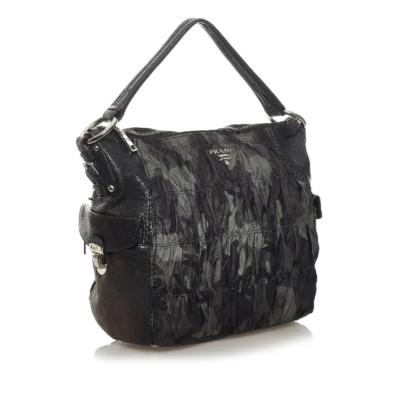 Prada Cleo bags with a crystal - embellished logo for added luxuryPrada Camouflage Tessuto Gaufre Tote Bag 29200