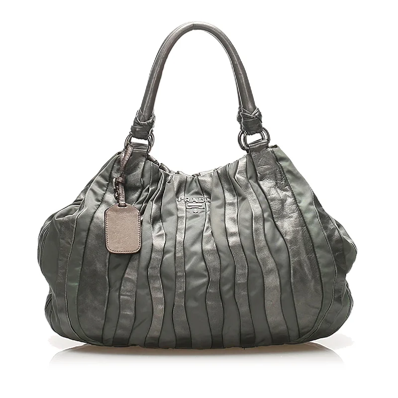 Ladies Prada shoulder bags with a wide - width strap for enhanced comfortPrada Tessuto Nappa Waves Tote Bag (SHG-11625)