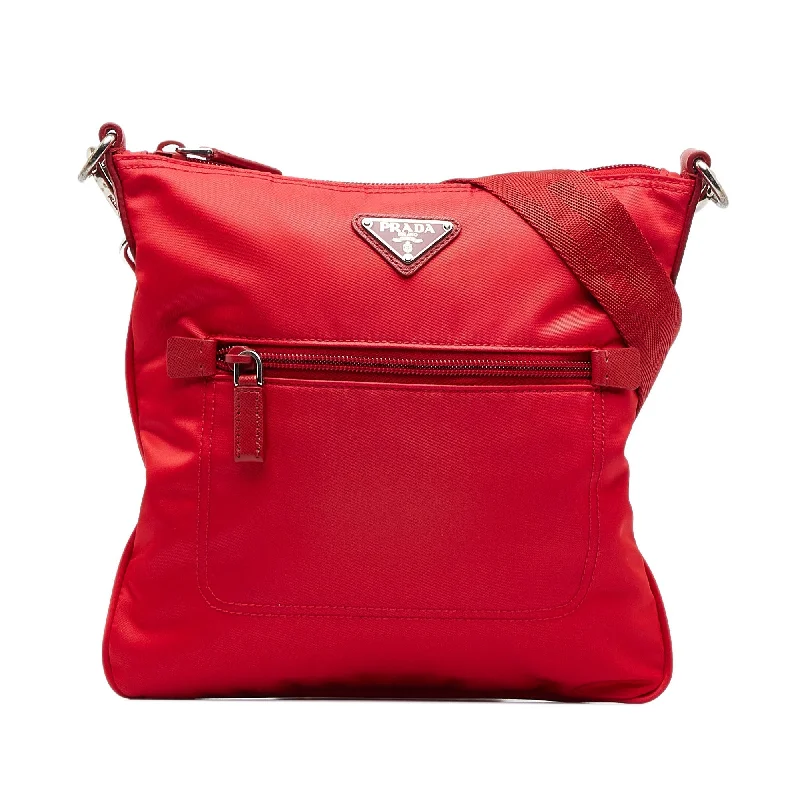 Prada bags with a detachable mirror inside for quick touch - upsPrada Tessuto Red Nylon Canvas