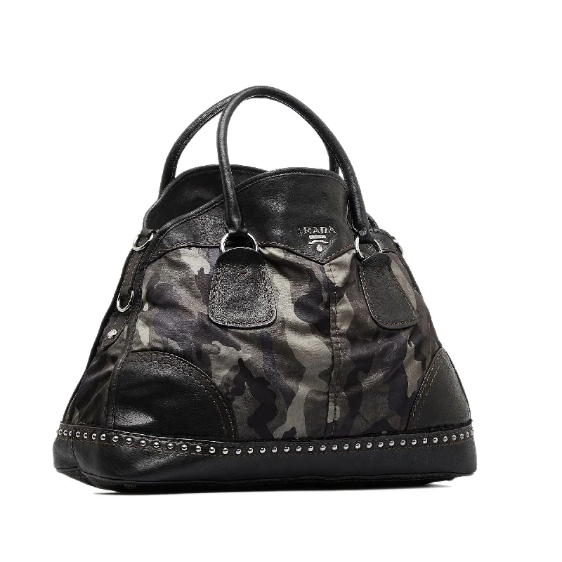 Prada Cleo bags with a crystal - embellished logo for added luxuryPrada Tessuto Camouflage Satchel (SHG-dd72vc)