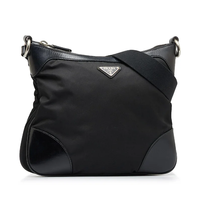 Ladies Prada shoulder bags with a wide - width strap for enhanced comfortPrada Tessuto Crossbody Bag (SHG-P09koc)