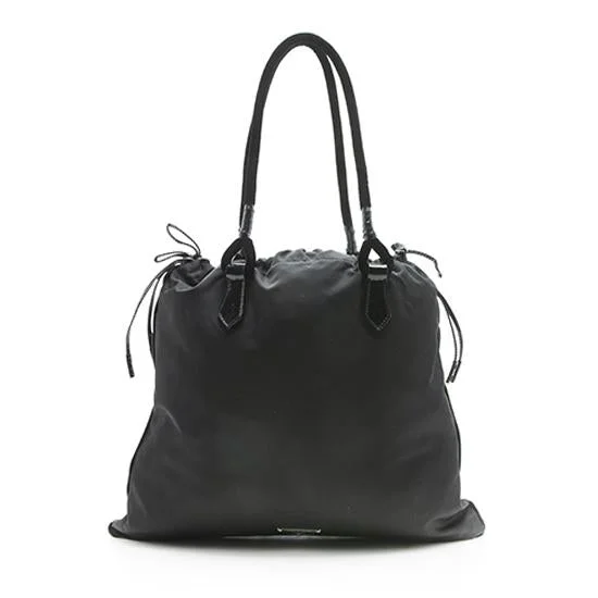 Ladies Prada shoulder bags with a wide - width strap for enhanced comfortPrada Tessuto Bow Tote