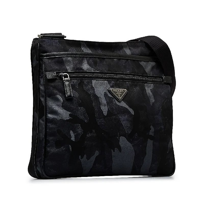 Prada bags with a detachable mirror inside for quick touch - upsPrada Tessuto Camo Messenger Bag (SHG-ftIjDN)