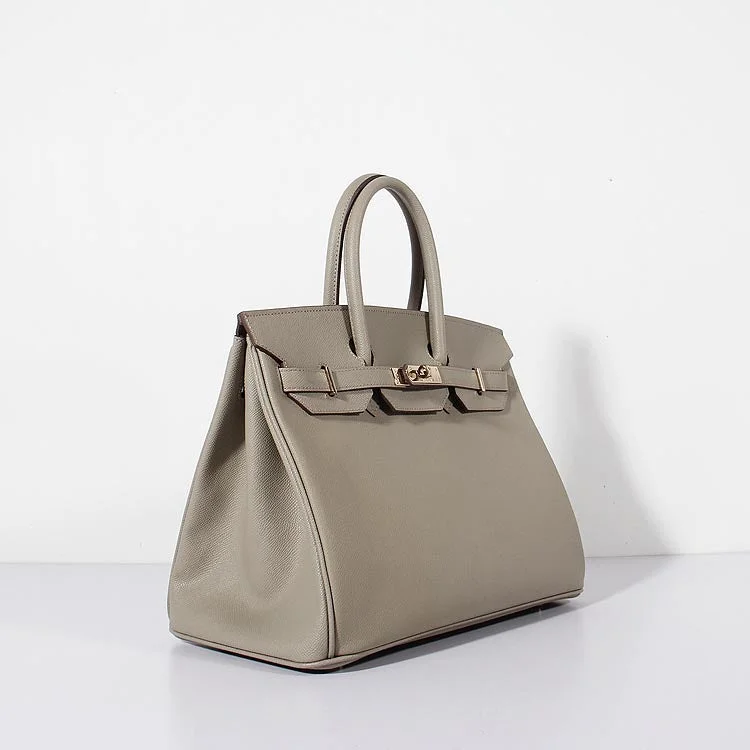 Hermes Birkin Bags with a Leather - Bound Handle for DurabilityHermès Kelly Bags with a magnetic - snap closure for easy accessHermes Birkin Bags with a Leather - Bound Handle for DurabilityHermes 35cm Birkin Bag Epsom Leather Grey Gold