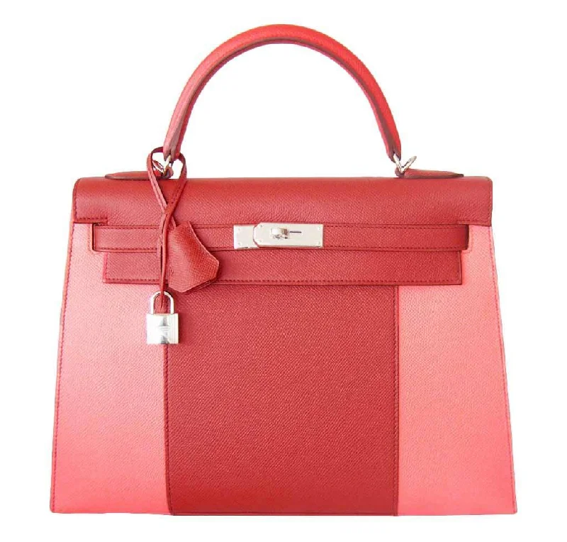 Hermès Kelly Bags in a deep indigo blue for a classic and sophisticated lookHermès Kelly 32 Sellier Flag Red Pink Bag