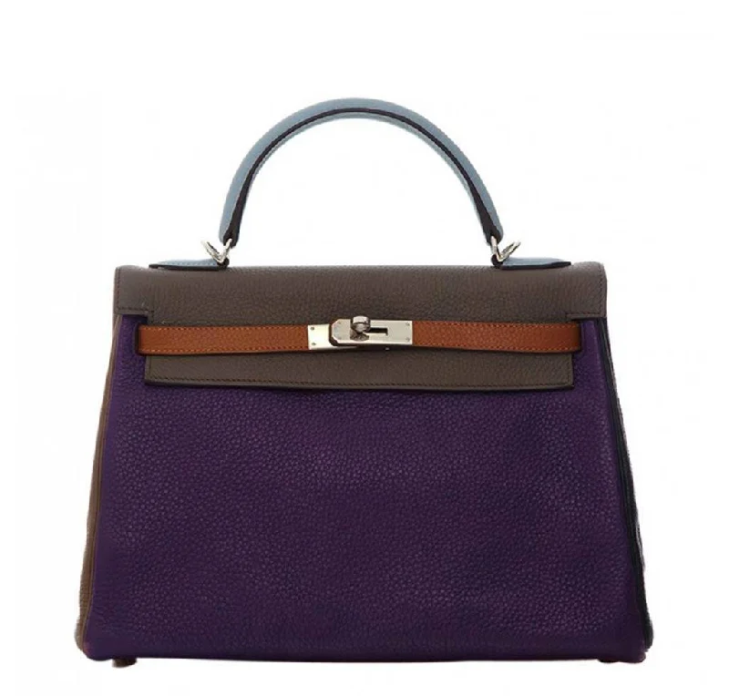 Hermès Kelly Bags with a braided leather handle for a bohemian touchHermès Kelly 35 Arlequin 6 Colors - Limited Edition Bag