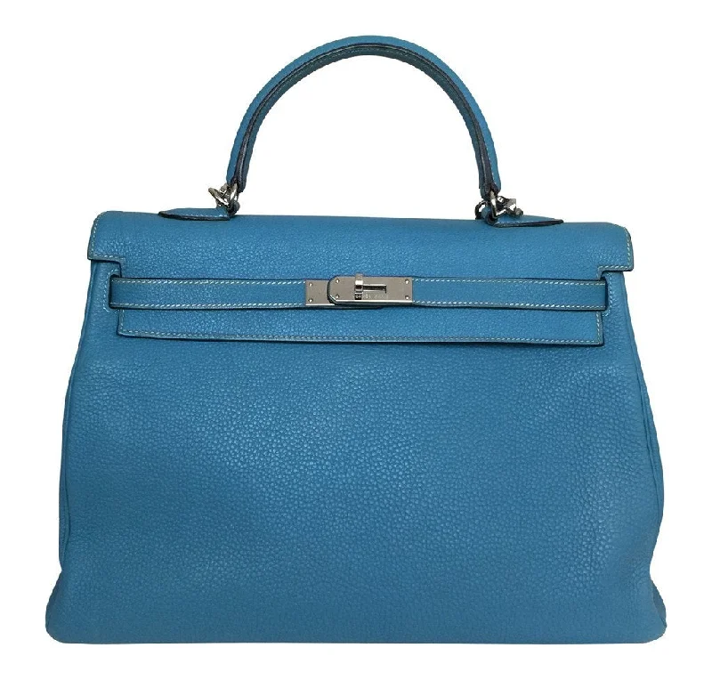 Small - sized Hermès Kelly Bags in Epsom leather for a structured lookHermès Kelly 35 Blue Jean PHW