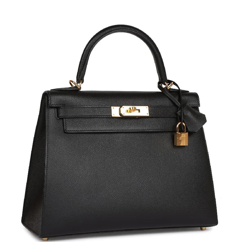 Hermès Kelly Bags in a bold orange for a standout appearanceHermes Kelly Sellier 28 Black Epsom Gold Hardware