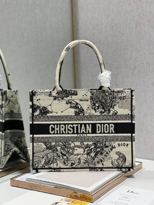 Stylish Christian Dior shoulder bags with a tassel - adorned zipperChristian Dior MeChristian Diorum Book Tote Bag, Black/White