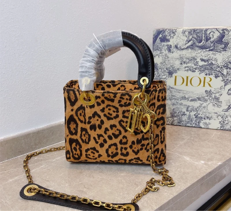 Contemporary Christian Dior handbags with a unique shapeLeopard Dior woman Handbag